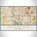 Greenfield Wisconsin Map Print Landscape Orientation in Woodblock Style With Shaded Background