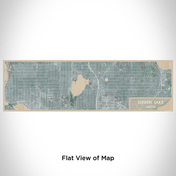 Flat View of Map Custom Green Lake Seattle Map Enamel Mug in Afternoon