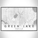 Green Lake Seattle Map Print Landscape Orientation in Classic Style With Shaded Background
