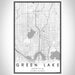 Green Lake Seattle Map Print Portrait Orientation in Classic Style With Shaded Background