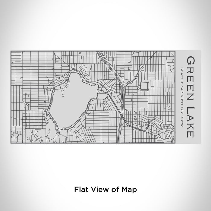 Rendered View of Green Lake Seattle Map Engraving on 17oz Stainless Steel Insulated Cola Bottle