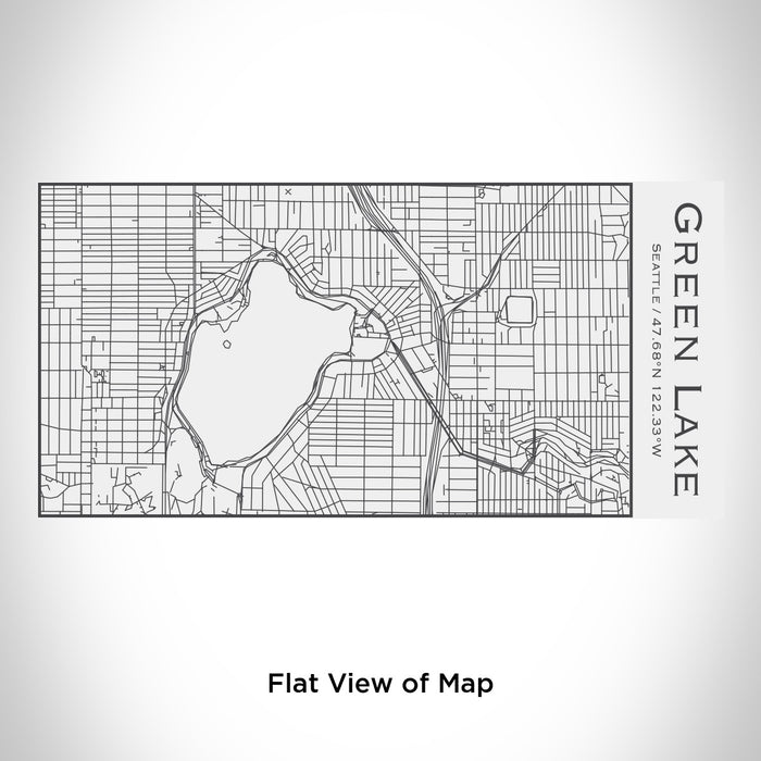 Rendered View of Green Lake Seattle Map Engraving on 17oz Stainless Steel Insulated Cola Bottle in White