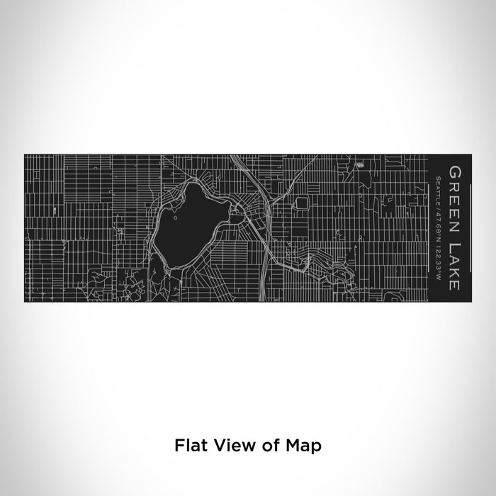 Rendered View of Green Lake Seattle Map Engraving on 10oz Stainless Steel Insulated Cup with Sliding Lid in Black
