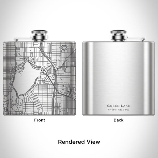 Rendered View of Green Lake Seattle Map Engraving on undefined