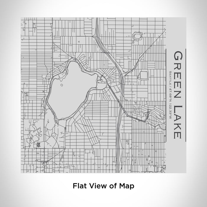 Rendered View of Green Lake Seattle Map Engraving on 17oz Stainless Steel Insulated Tumbler