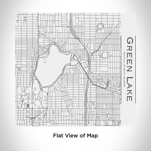 Rendered View of Green Lake Seattle Map Engraving on 17oz Stainless Steel Insulated Tumbler in White