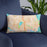 Custom Green Lake Seattle Map Throw Pillow in Watercolor on Blue Colored Chair
