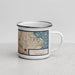 Right View Custom Green Lake Washington Map Enamel Mug in Woodblock