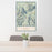 24x36 Green River Lakes Wyoming Map Print Portrait Orientation in Woodblock Style Behind 2 Chairs Table and Potted Plant