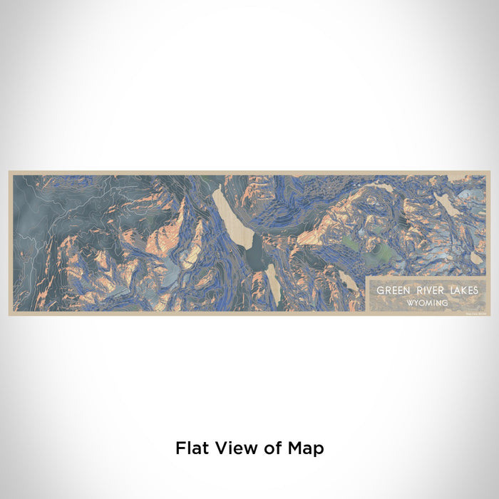Flat View of Map Custom Green River Lakes Wyoming Map Enamel Mug in Afternoon