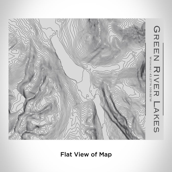 Rendered View of Green River Lakes Wyoming Map Engraving on 20oz Stainless Steel Insulated Bottle with Bamboo Top