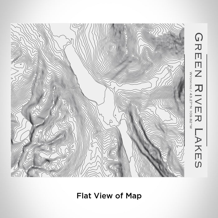 Rendered View of Green River Lakes Wyoming Map Engraving on 20oz Stainless Steel Insulated Bottle with Bamboo Top in White