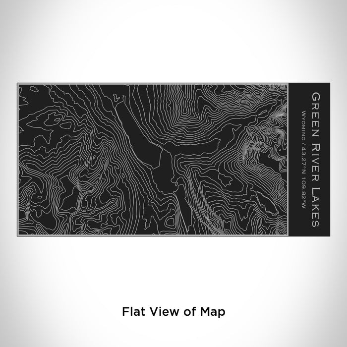 Rendered View of Green River Lakes Wyoming Map Engraving on 17oz Stainless Steel Insulated Cola Bottle in Black