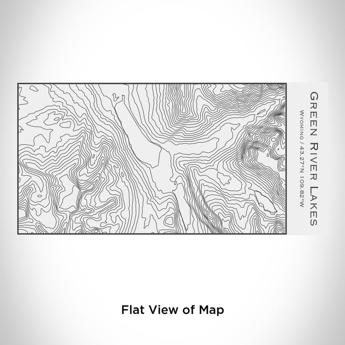 Rendered View of Green River Lakes Wyoming Map Engraving on 17oz Stainless Steel Insulated Cola Bottle in White