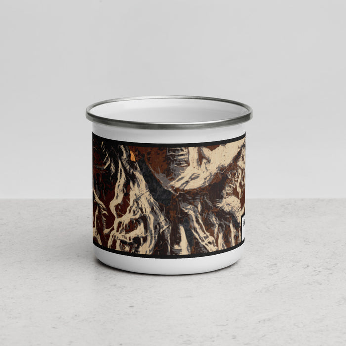 Front View Custom Green River Lakes Wyoming Map Enamel Mug in Ember