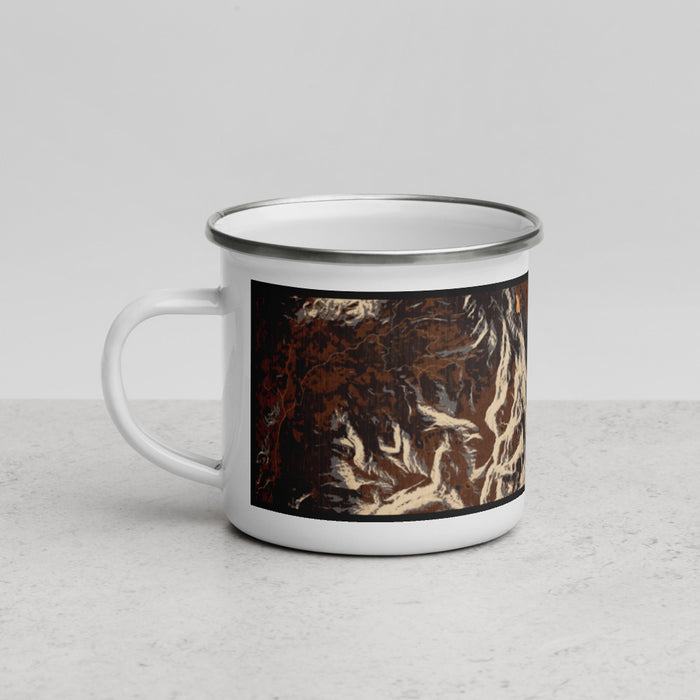 Left View Custom Green River Lakes Wyoming Map Enamel Mug in Ember