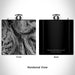 Rendered View of Green River Lakes Wyoming Map Engraving on 6oz Stainless Steel Flask in Black