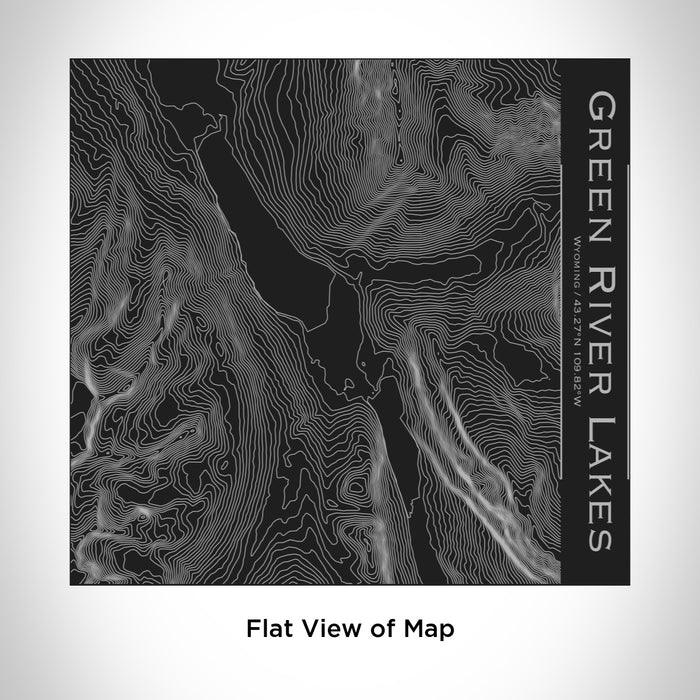 Rendered View of Green River Lakes Wyoming Map Engraving on 17oz Stainless Steel Insulated Tumbler in Black