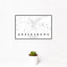 12x18 Greensboro Georgia Map Print Landscape Orientation in Classic Style With Small Cactus Plant in White Planter
