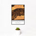 12x18 Greensboro Georgia Map Print Portrait Orientation in Ember Style With Small Cactus Plant in White Planter