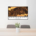 24x36 Greensboro Georgia Map Print Lanscape Orientation in Ember Style Behind 2 Chairs Table and Potted Plant