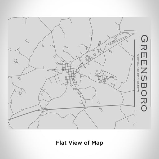 Rendered View of Greensboro Georgia Map Engraving on 20oz Stainless Steel Insulated Bottle with Bamboo Top