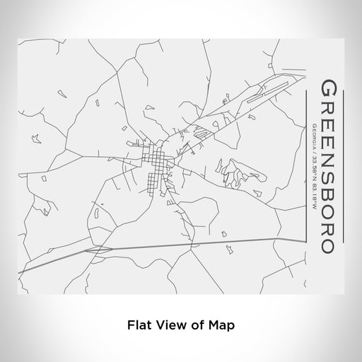 Rendered View of Greensboro Georgia Map Engraving on 20oz Stainless Steel Insulated Bottle with Bamboo Top in White
