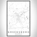 Greensboro Georgia Map Print Portrait Orientation in Classic Style With Shaded Background