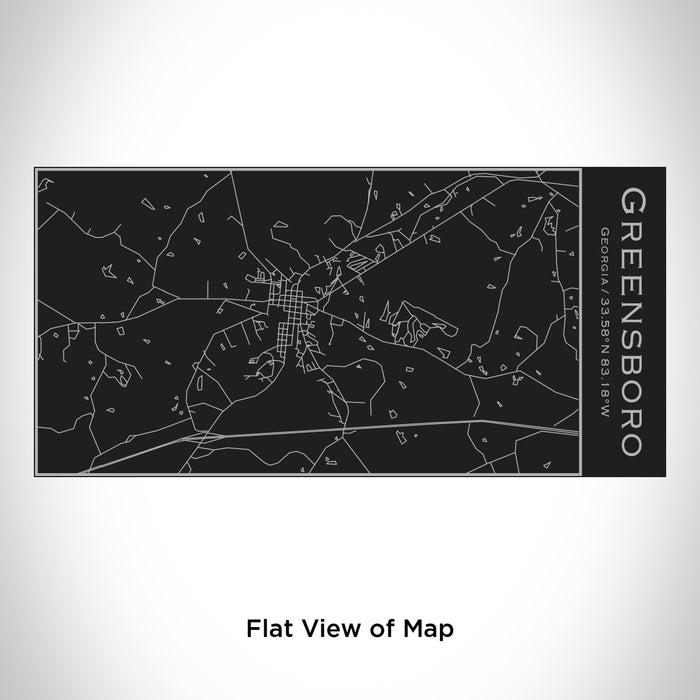 Rendered View of Greensboro Georgia Map Engraving on 17oz Stainless Steel Insulated Cola Bottle in Black