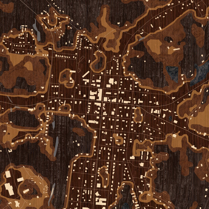 Greensboro Georgia Map Print in Ember Style Zoomed In Close Up Showing Details
