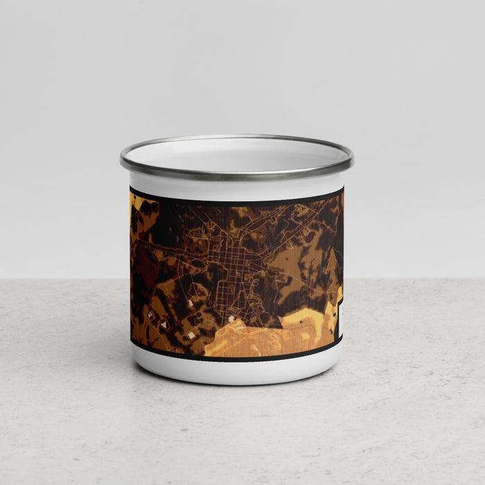 Front View Custom Greensboro Georgia Map Enamel Mug in Ember