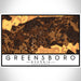Greensboro Georgia Map Print Landscape Orientation in Ember Style With Shaded Background