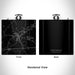 Rendered View of Greensboro Georgia Map Engraving on 6oz Stainless Steel Flask in Black