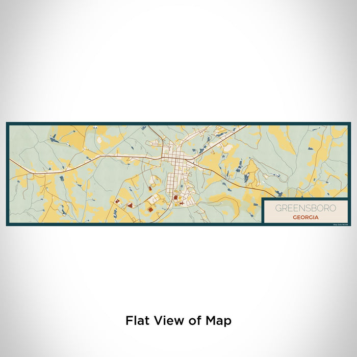 Flat View of Map Custom Greensboro Georgia Map Enamel Mug in Woodblock