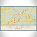 Greensboro Georgia Map Print Landscape Orientation in Woodblock Style With Shaded Background