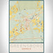 Greensboro Georgia Map Print Portrait Orientation in Woodblock Style With Shaded Background