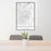 24x36 Greensboro North Carolina Map Print Portrait Orientation in Classic Style Behind 2 Chairs Table and Potted Plant