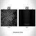 Rendered View of Greensboro North Carolina Map Engraving on 6oz Stainless Steel Flask in Black