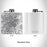Rendered View of Greensboro North Carolina Map Engraving on 6oz Stainless Steel Flask in White