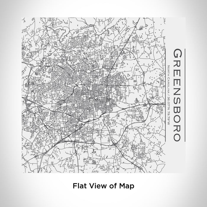 Rendered View of Greensboro North Carolina Map Engraving on 17oz Stainless Steel Insulated Tumbler in White