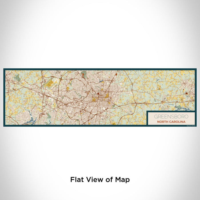 Flat View of Map Custom Greensboro North Carolina Map Enamel Mug in Woodblock