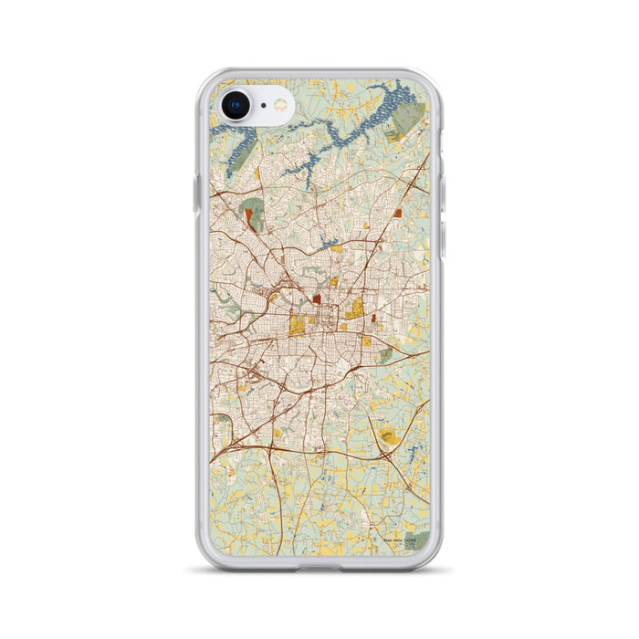 Custom Greensboro North Carolina Map iPhone SE Phone Case in Woodblock