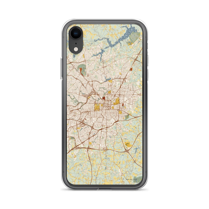 Custom Greensboro North Carolina Map Phone Case in Woodblock
