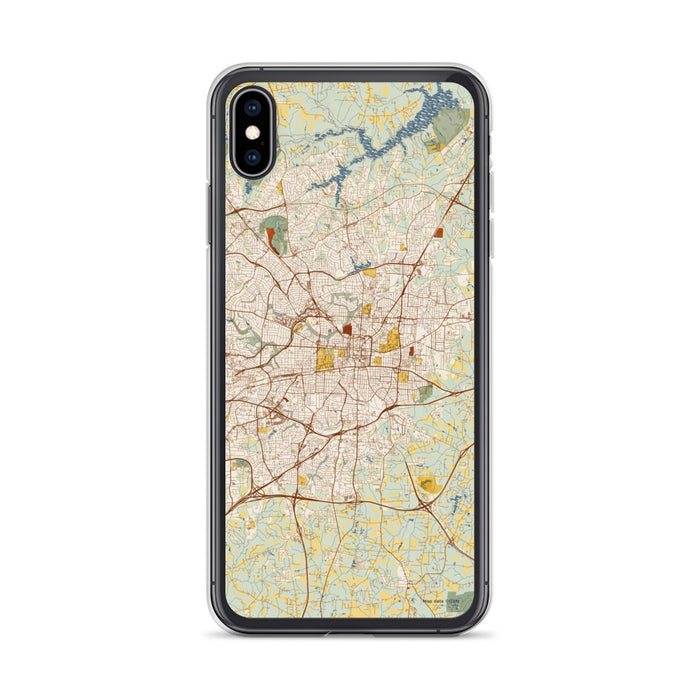Custom Greensboro North Carolina Map Phone Case in Woodblock