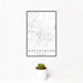 12x18 Greensburg Pennsylvania Map Print Portrait Orientation in Classic Style With Small Cactus Plant in White Planter