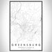 Greensburg Pennsylvania Map Print Portrait Orientation in Classic Style With Shaded Background
