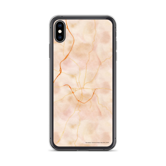 Custom iPhone XS Max Greensburg Pennsylvania Map Phone Case in Watercolor