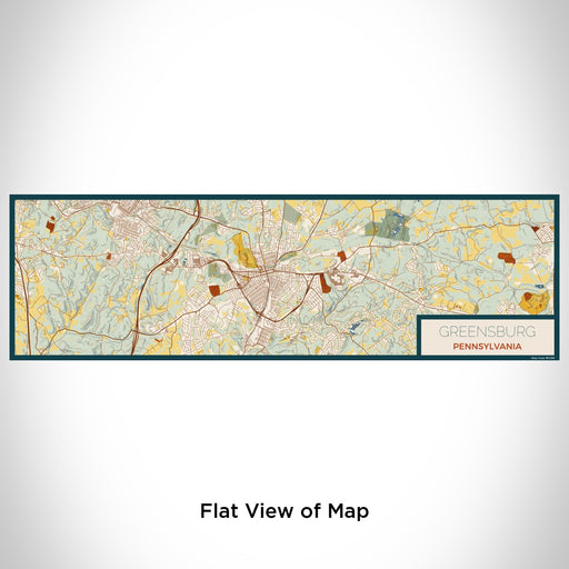 Flat View of Map Custom Greensburg Pennsylvania Map Enamel Mug in Woodblock