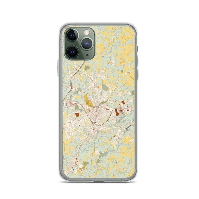 Custom iPhone 11 Pro Greensburg Pennsylvania Map Phone Case in Woodblock