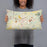 Person holding 20x12 Custom Greensburg Pennsylvania Map Throw Pillow in Woodblock